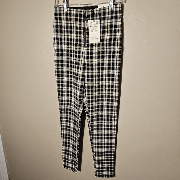 Zara Black and Cream Hi Rise Legging Women's Size Medium NWT - Picture 6 of 11